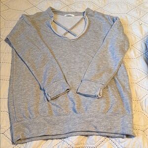 Cherish Gray Criss-Cross Sweatshirt